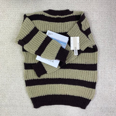 Lazy and retro long-sleeved striped sweater