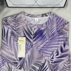 Round-neck 3D printed casual loose short-sleeved shirt