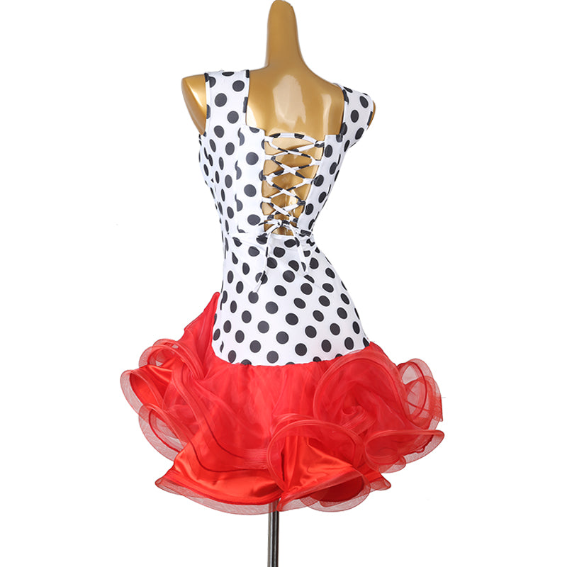 Customisable-Women's Polka Dot DanceWear Dance Dress Performance Wear