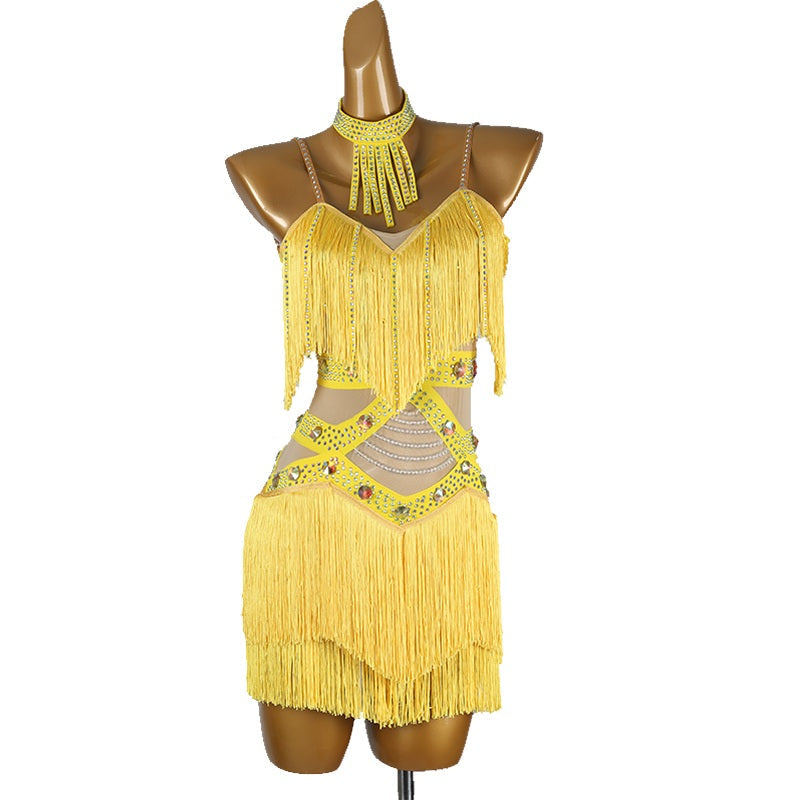 Customisable-Women's Tassel DanceWear Dance Dress Performance Wear
