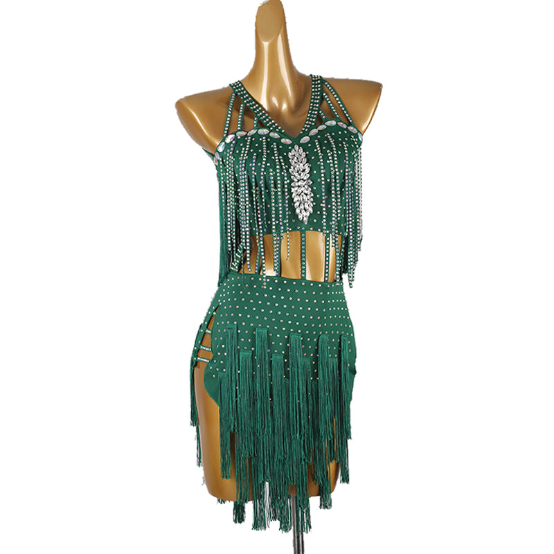 Customisable-Women's Tassel DanceWear Dance Dress Performance Wear