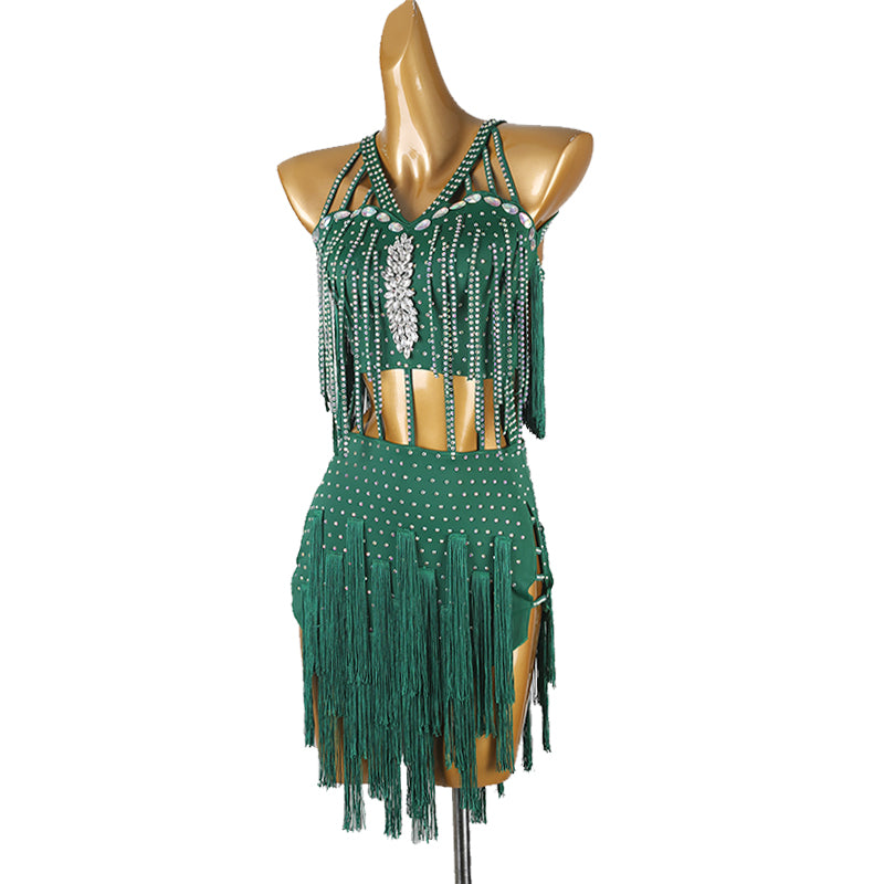 Customisable-Women's Tassel DanceWear Dance Dress Performance Wear