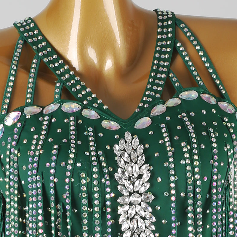 Customisable-Women's Tassel DanceWear Dance Dress Performance Wear
