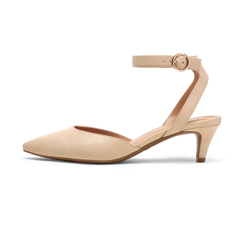 Ankle Strap Low Heel Pumps