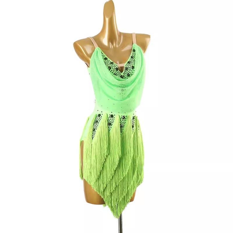 Customisable-Women's Tassel DanceWear Dance Dress Performance Wear