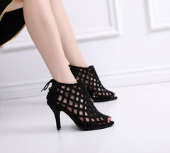 Women's Heels Hollow-out Customized Heel Dance Boots Salsa Dance Shoes