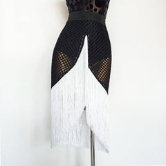 Women's Milk Silk Tassel Dance Srt Training Performance Dancewear