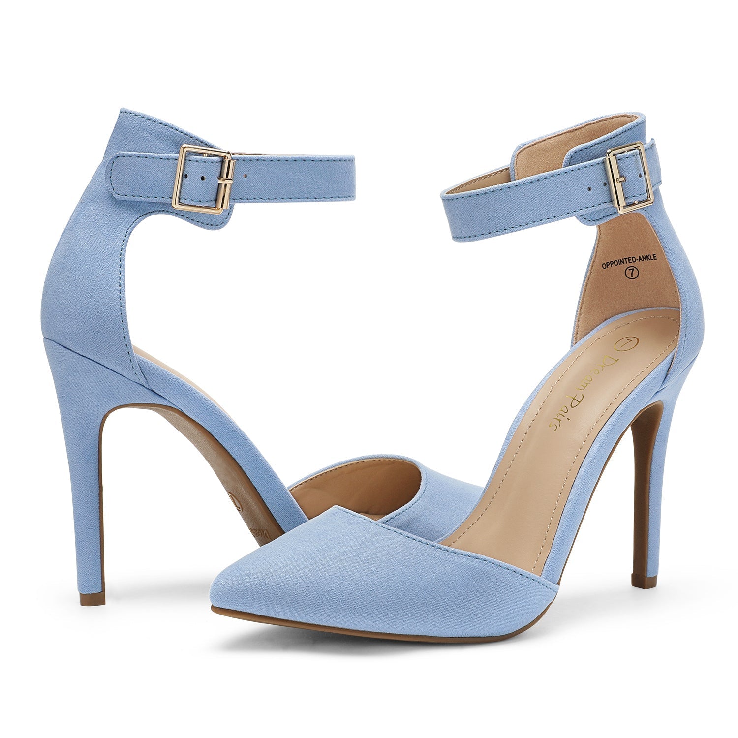 Pointed Toe Ankle Strap Stiletto Pumps