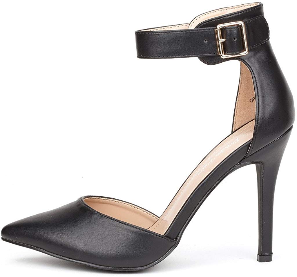 Pointed Toe Ankle Strap Stiletto Pumps