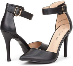 Pointed Toe Ankle Strap Stiletto Pumps