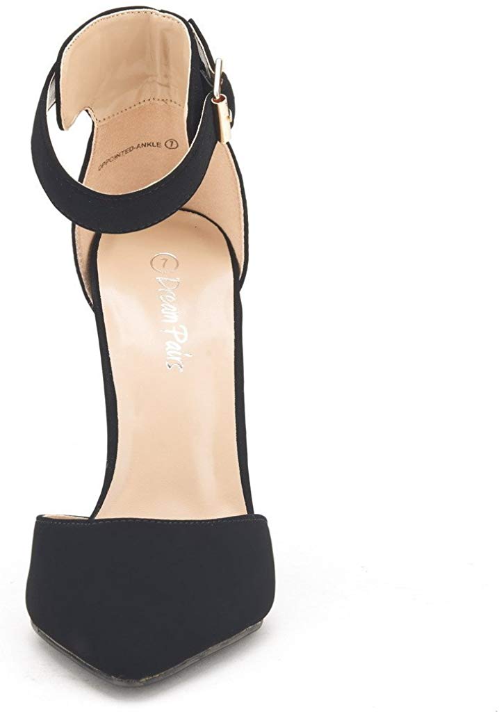 Pointed Toe Ankle Strap Stiletto Pumps