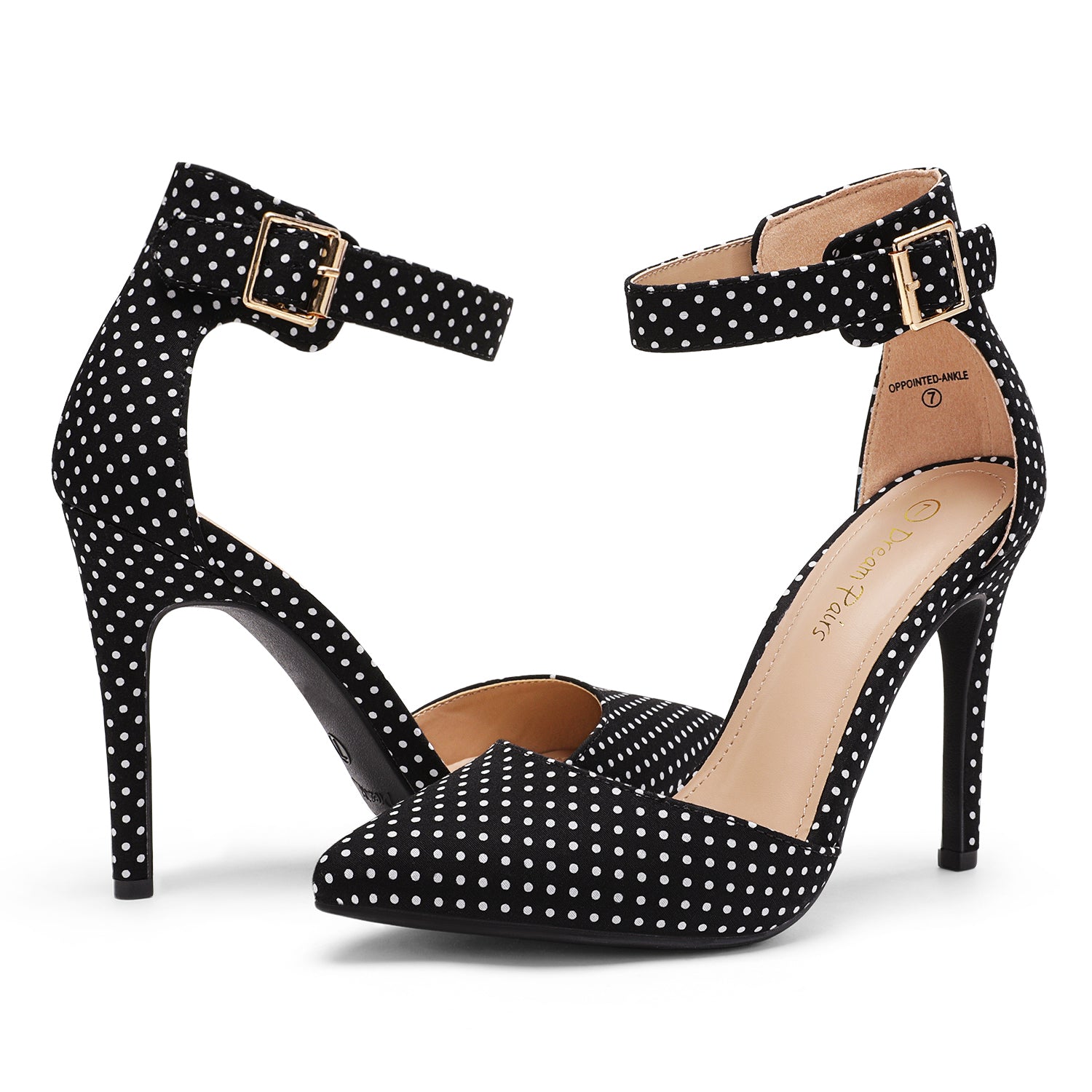 Pointed Toe Ankle Strap Stiletto Pumps