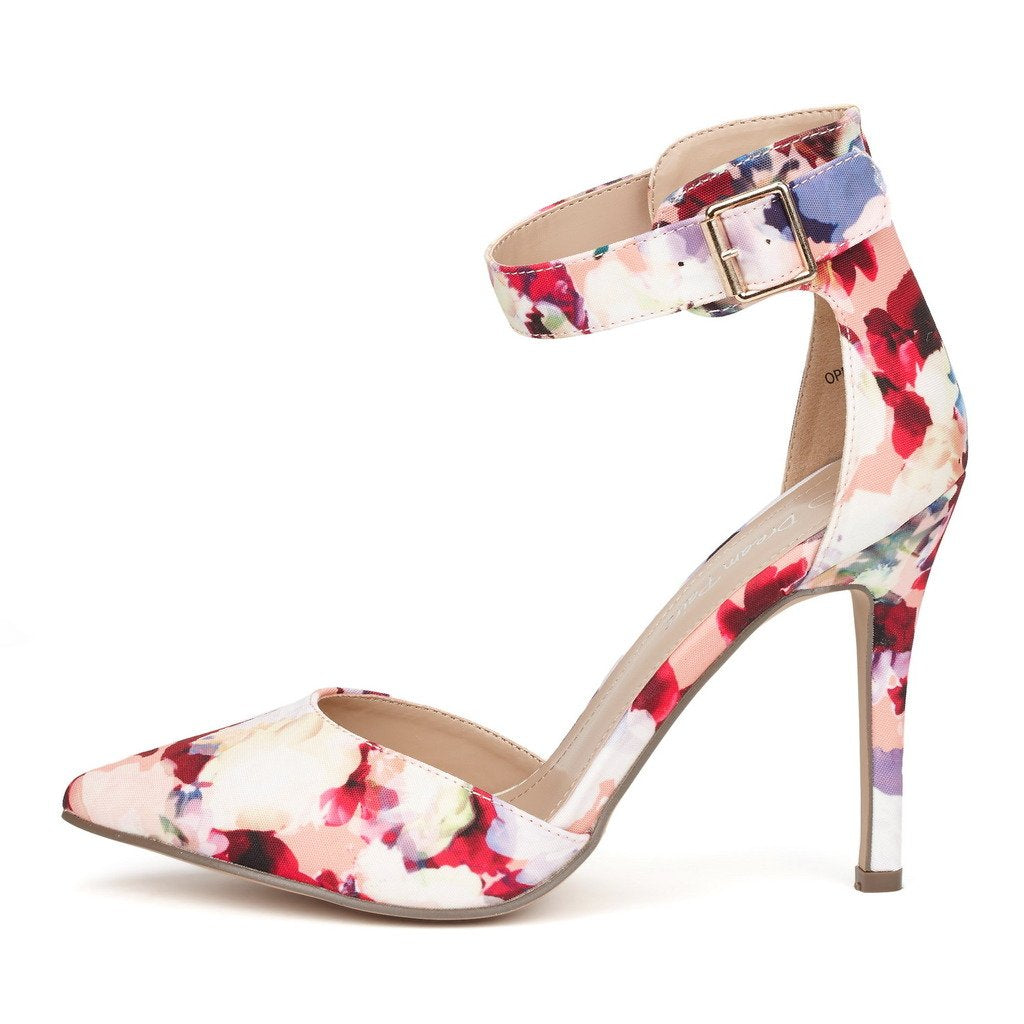 Pointed Toe Ankle Strap Stiletto Pumps