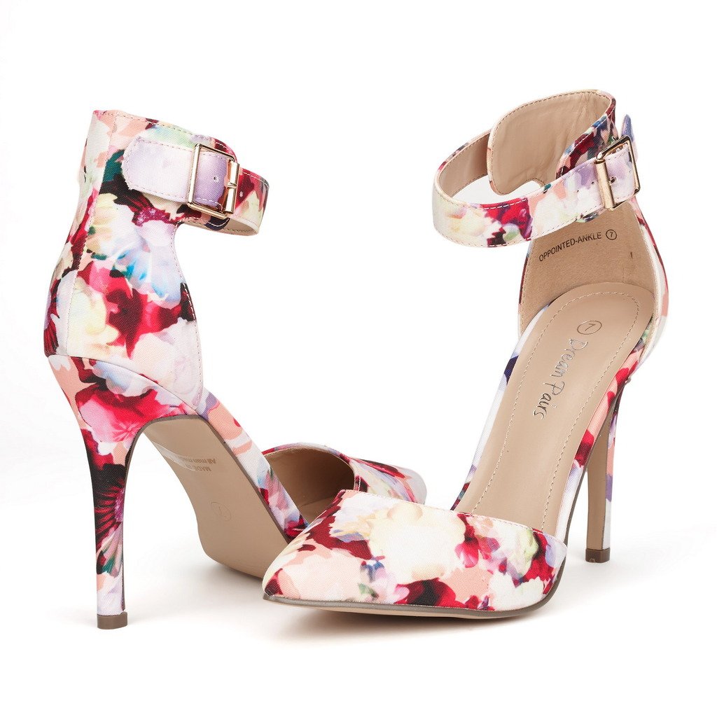 Pointed Toe Ankle Strap Stiletto Pumps