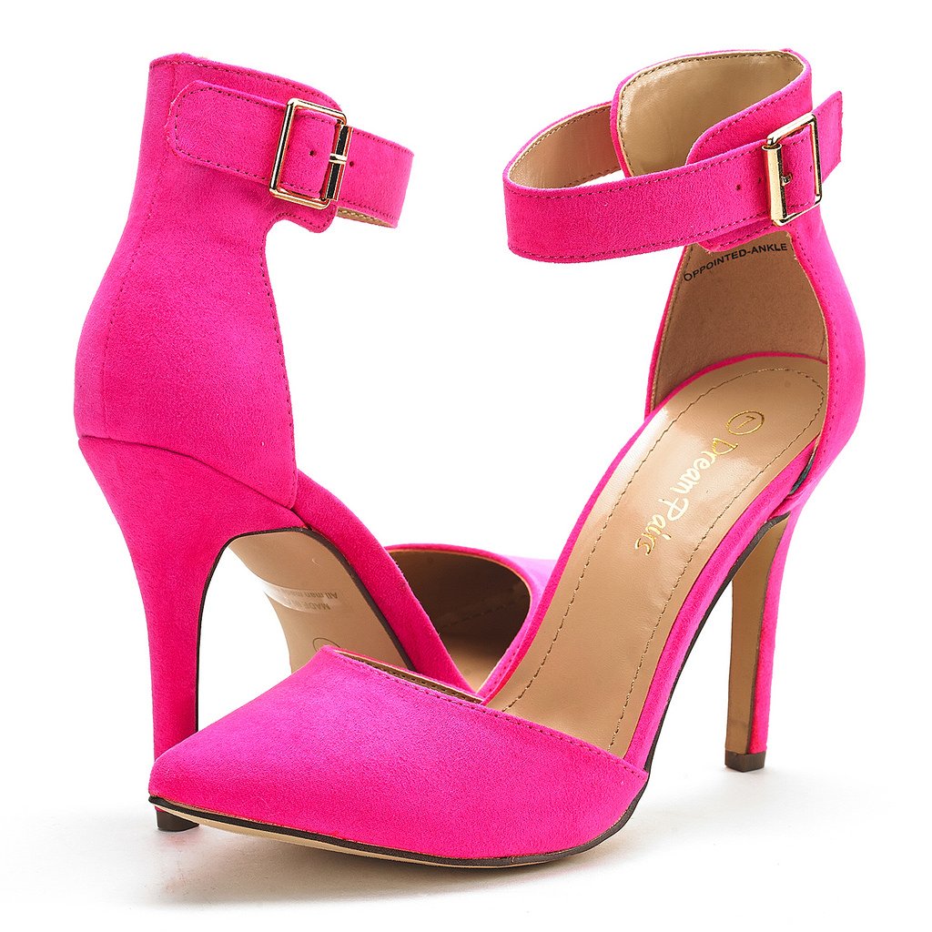 Pointed Toe Ankle Strap Stiletto Pumps