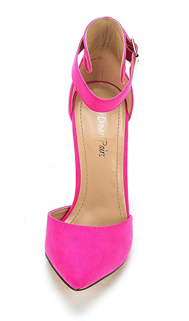 Pointed Toe Ankle Strap Stiletto Pumps