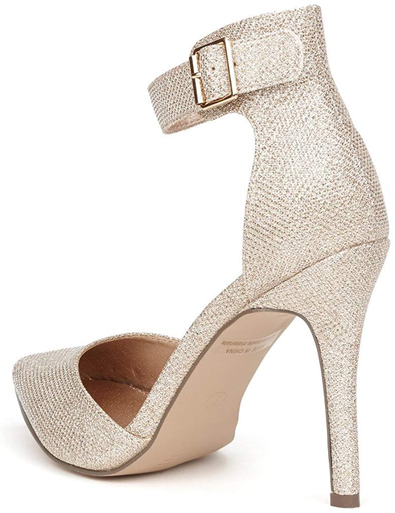 Pointed Toe Ankle Strap Stiletto Pumps