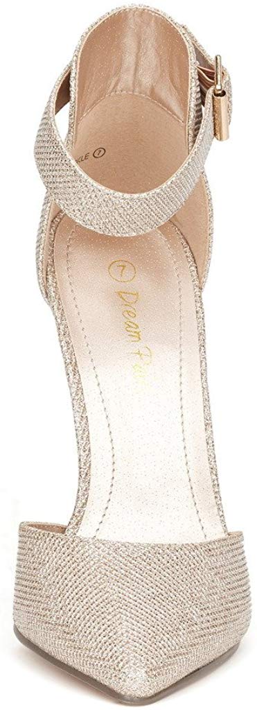 Pointed Toe Ankle Strap Stiletto Pumps