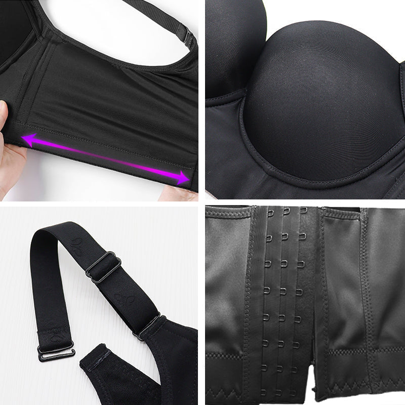 Push-Up Back Smoothing Bra-Brown