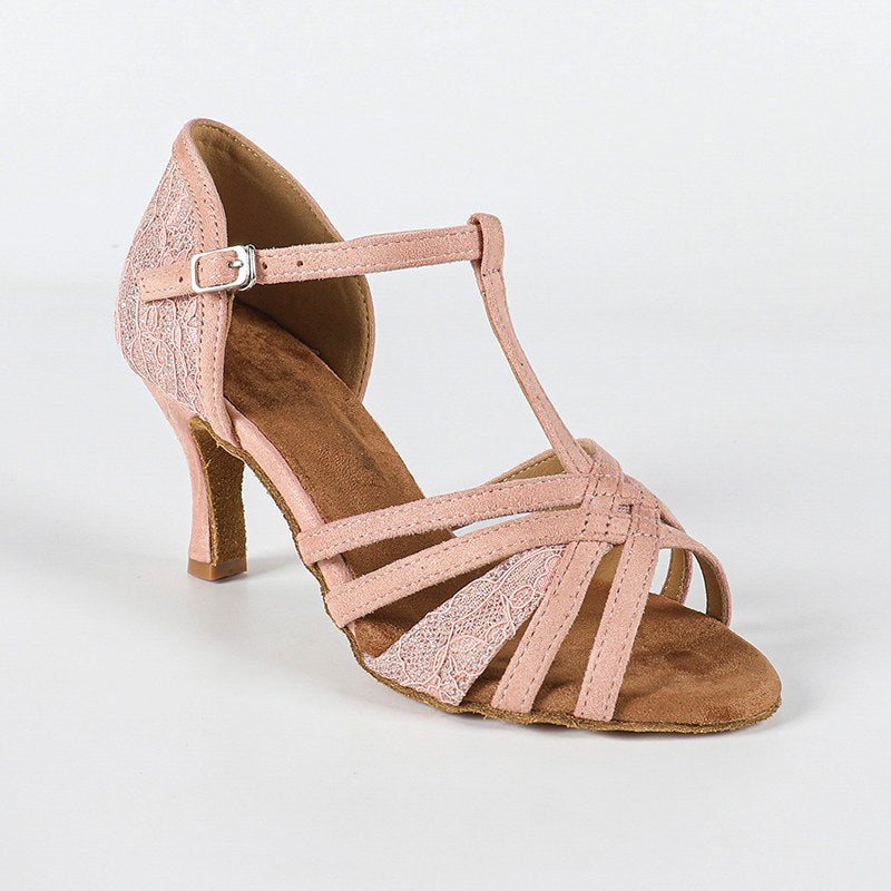 Women's Pink Customized Heel Latin Dance Shoes