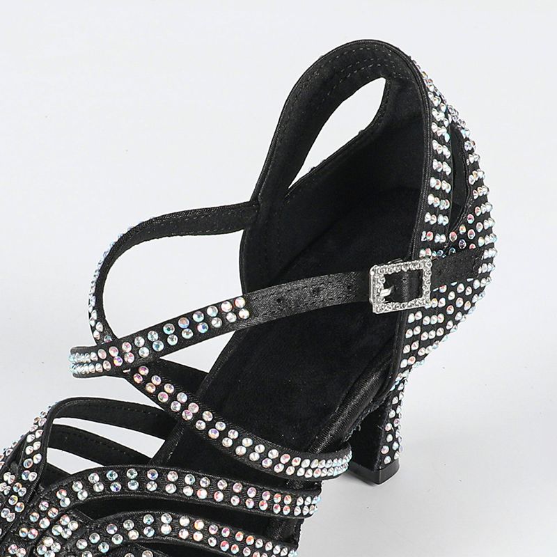 Women's Black Customized Heel Latin Dance Shoes Ballroom Dance Shoes
