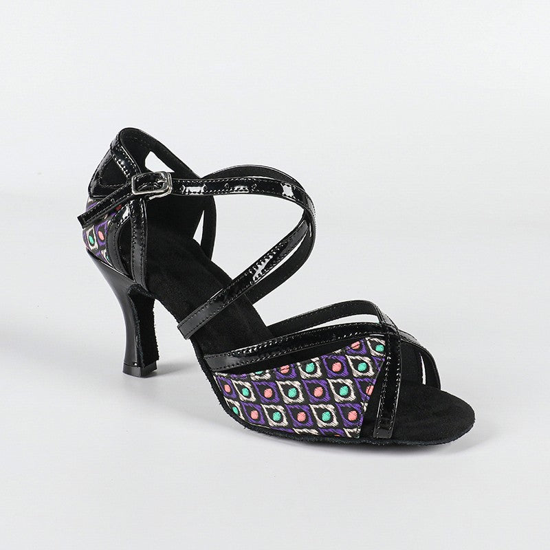 Women's Black Customized Heel Latin Dance Shoes Ballroom Dance Shoes