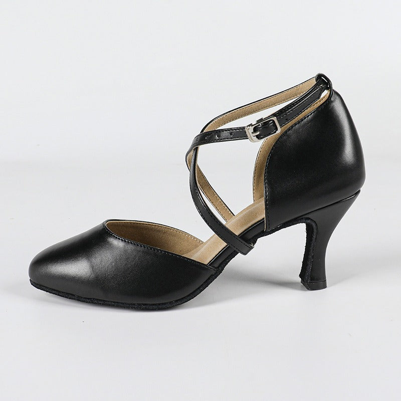 Women's Real Leather Customized Heel Ballroom Dance Shoes Modern Dance Shoes