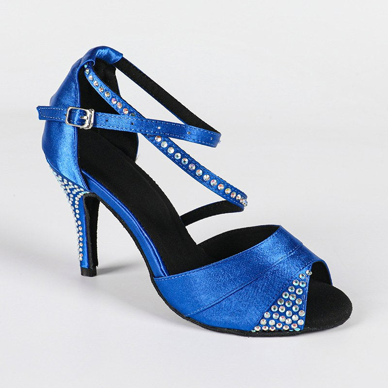Women's Satin Customized Heel Latin Shoes/Salsa Shoes/Dance Shoes Ballroom Dance Shoes