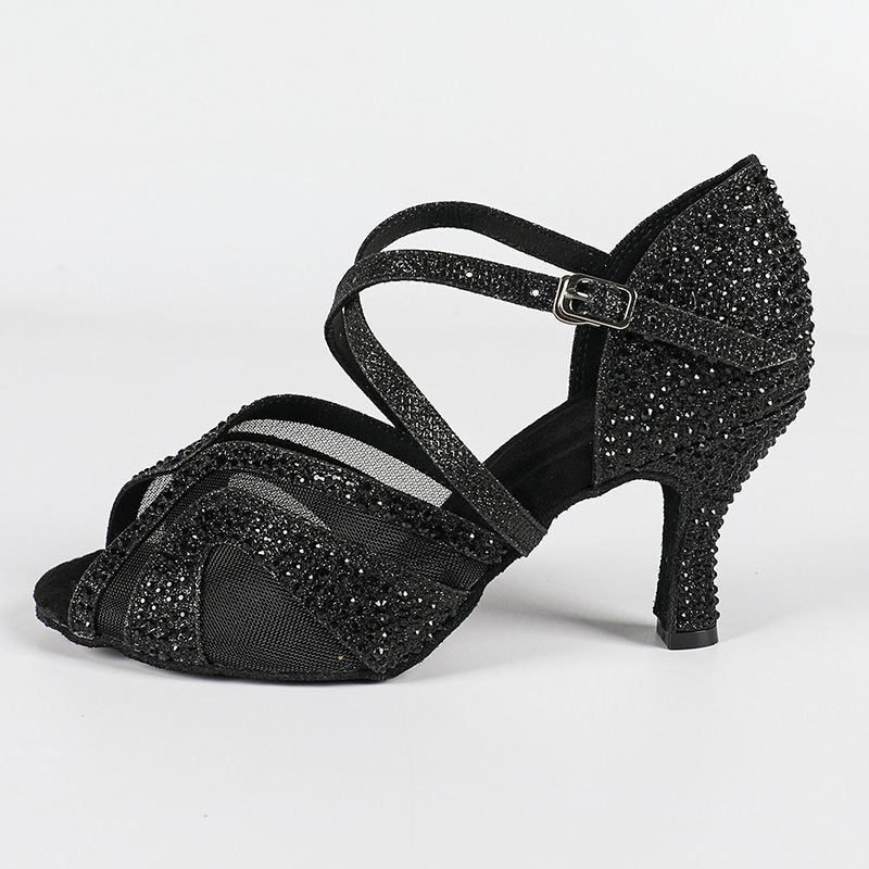 Women's Glitter Customized Heel Latin Shoes Salsa Shoes Ballroom Dance Shoes