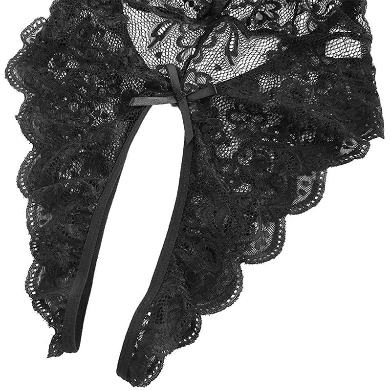 Model LT201Cross Hollow Crotchless Fishnet Bodysuits