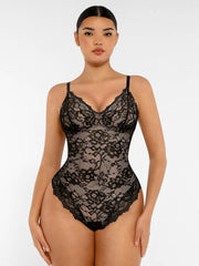 Lace V Neck Full Bodysuit