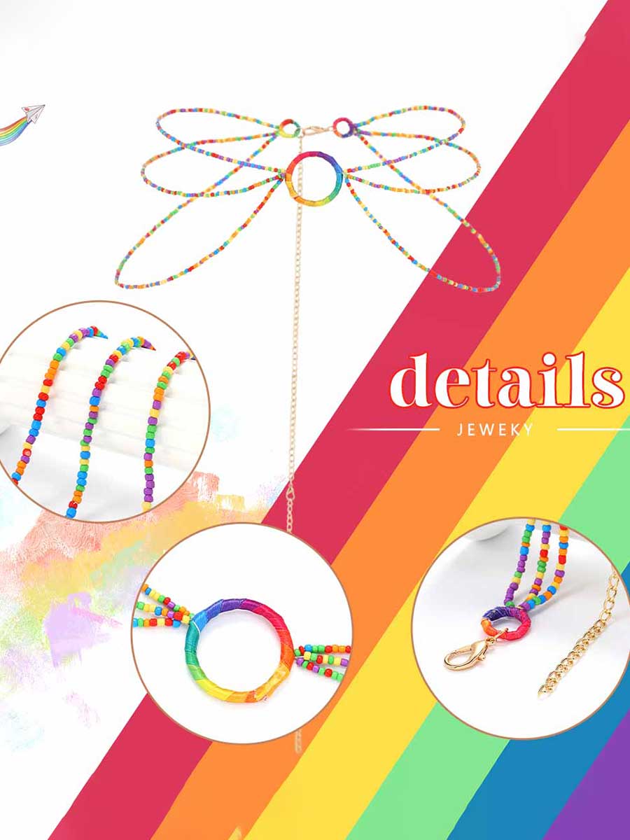Rainbow Beaded Body Chain