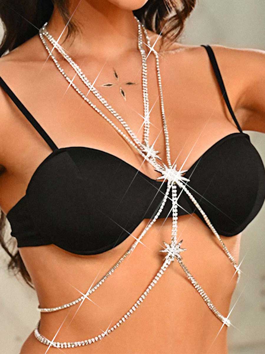 Silver Shining Star Body Chain