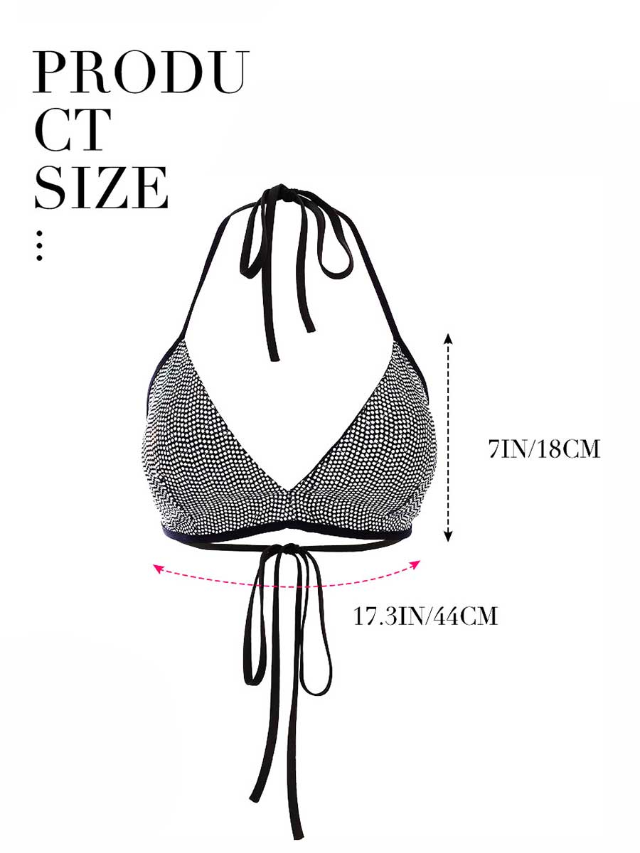 Thin-Strap Silver Sequin Bra