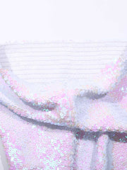 White Glitter Bodycon Miniskirt