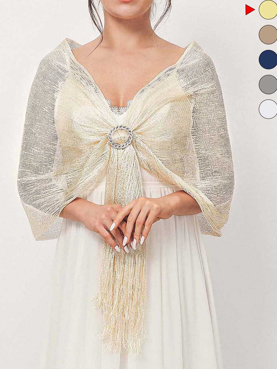 Party Scarf with Crystal Buckle Tassels