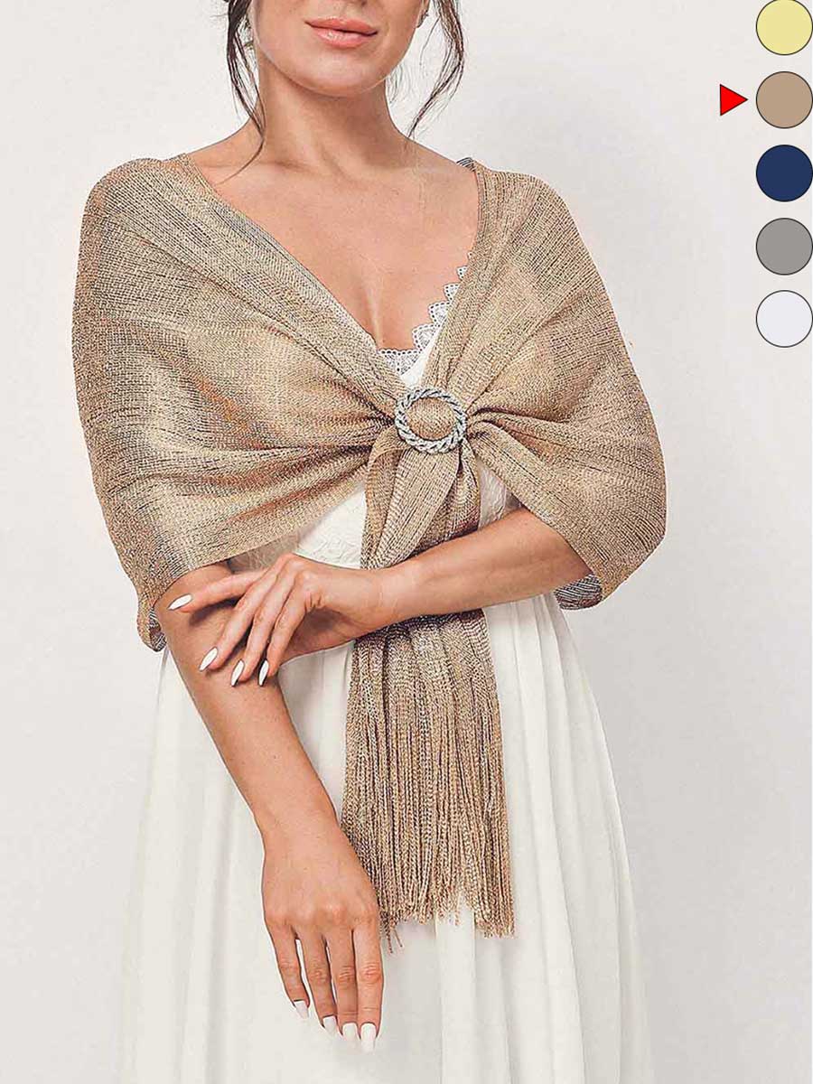 Party Scarf with Crystal Buckle Tassels