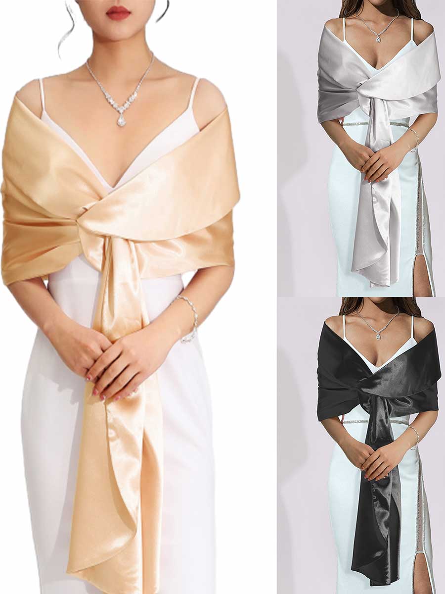 Elegant Party Shawl â€?Silver, Black & Gold Wrap Options