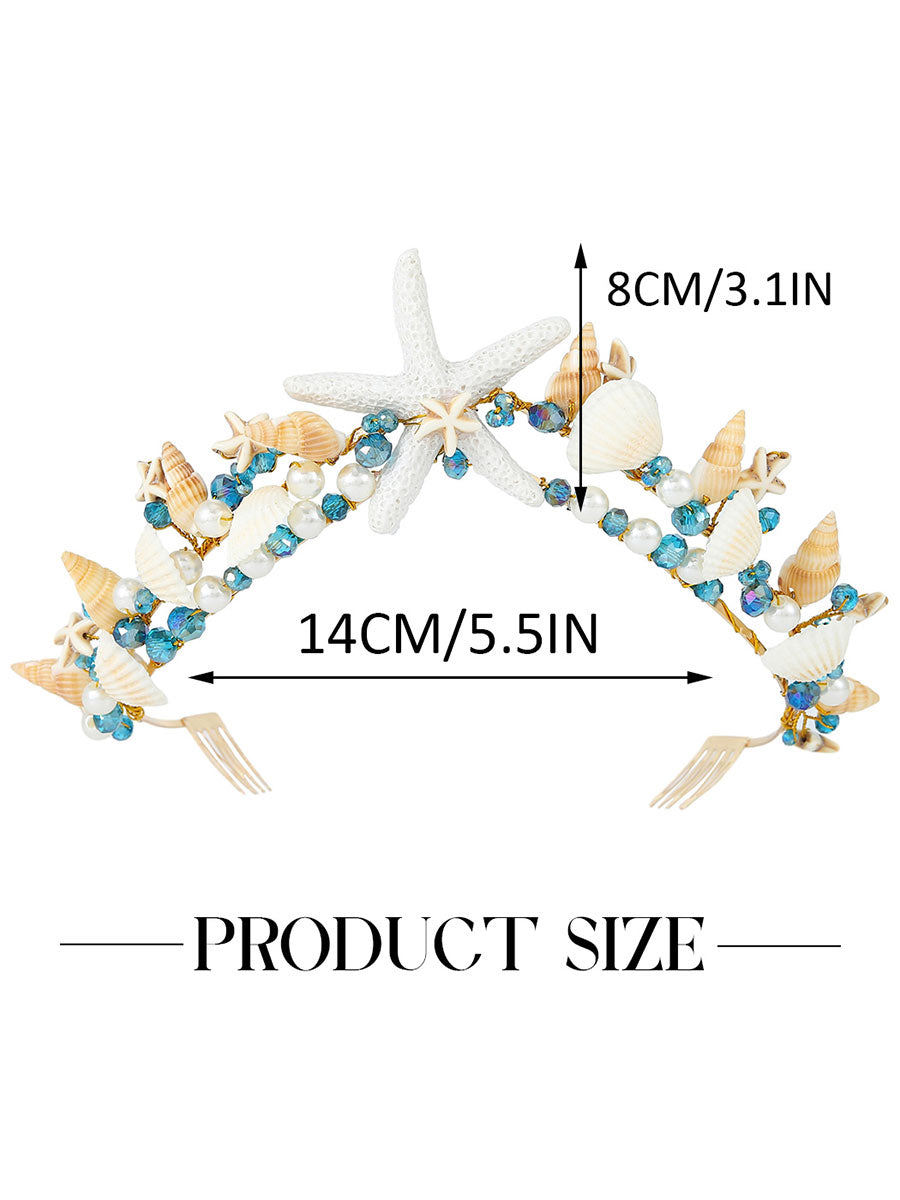 Beaded Shell Starfish Headband Crown