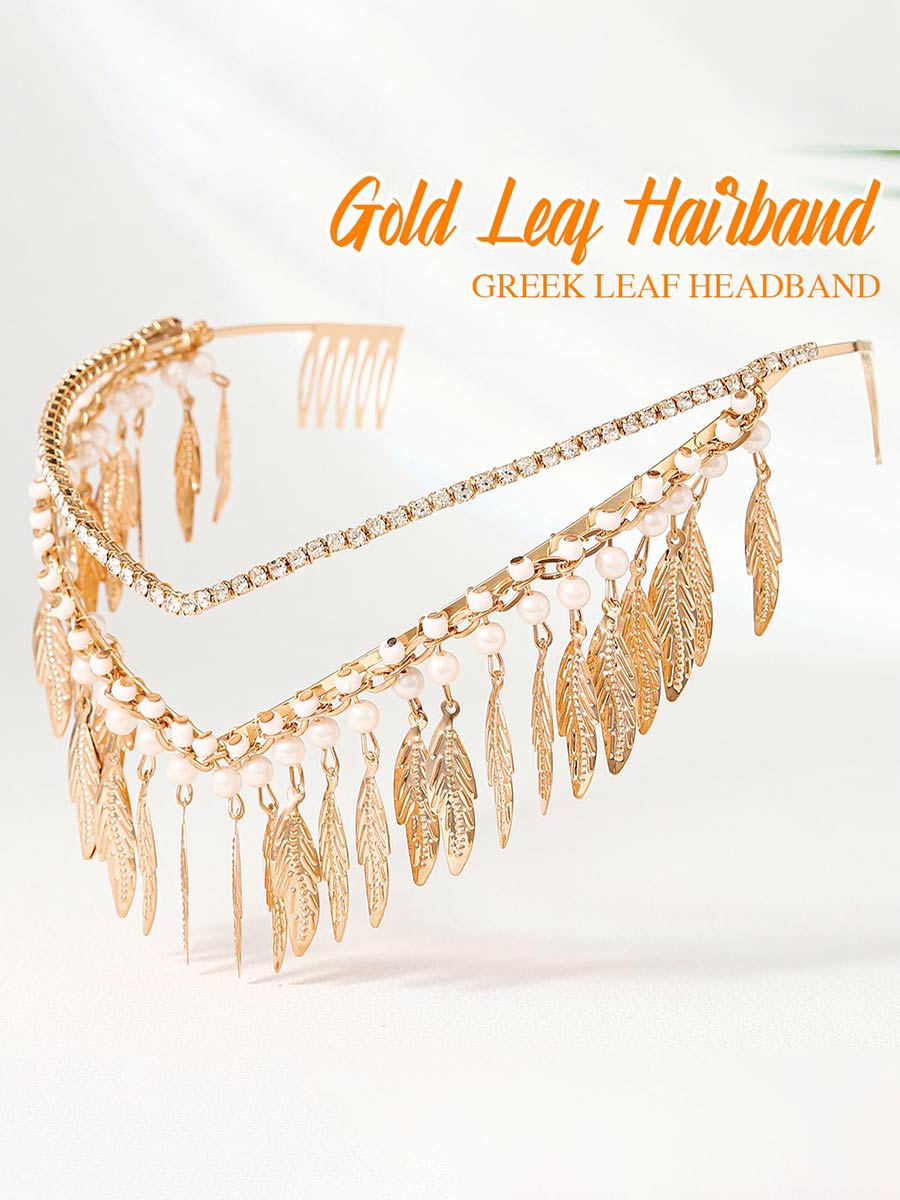Metal Leaf Tassel Goddess Headdress