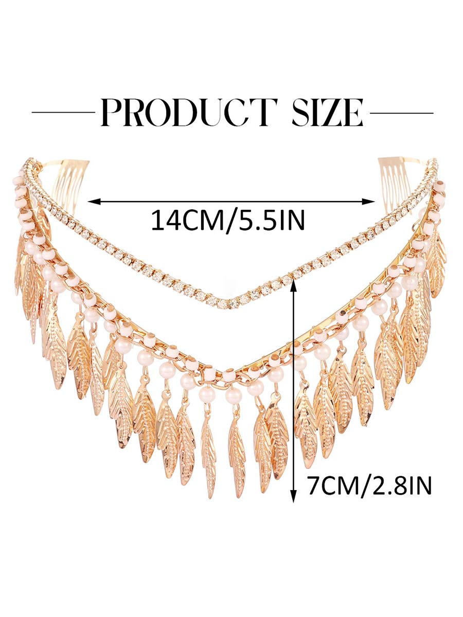 Metal Leaf Tassel Goddess Headdress