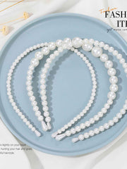 3-Pack White Pearl Headbands