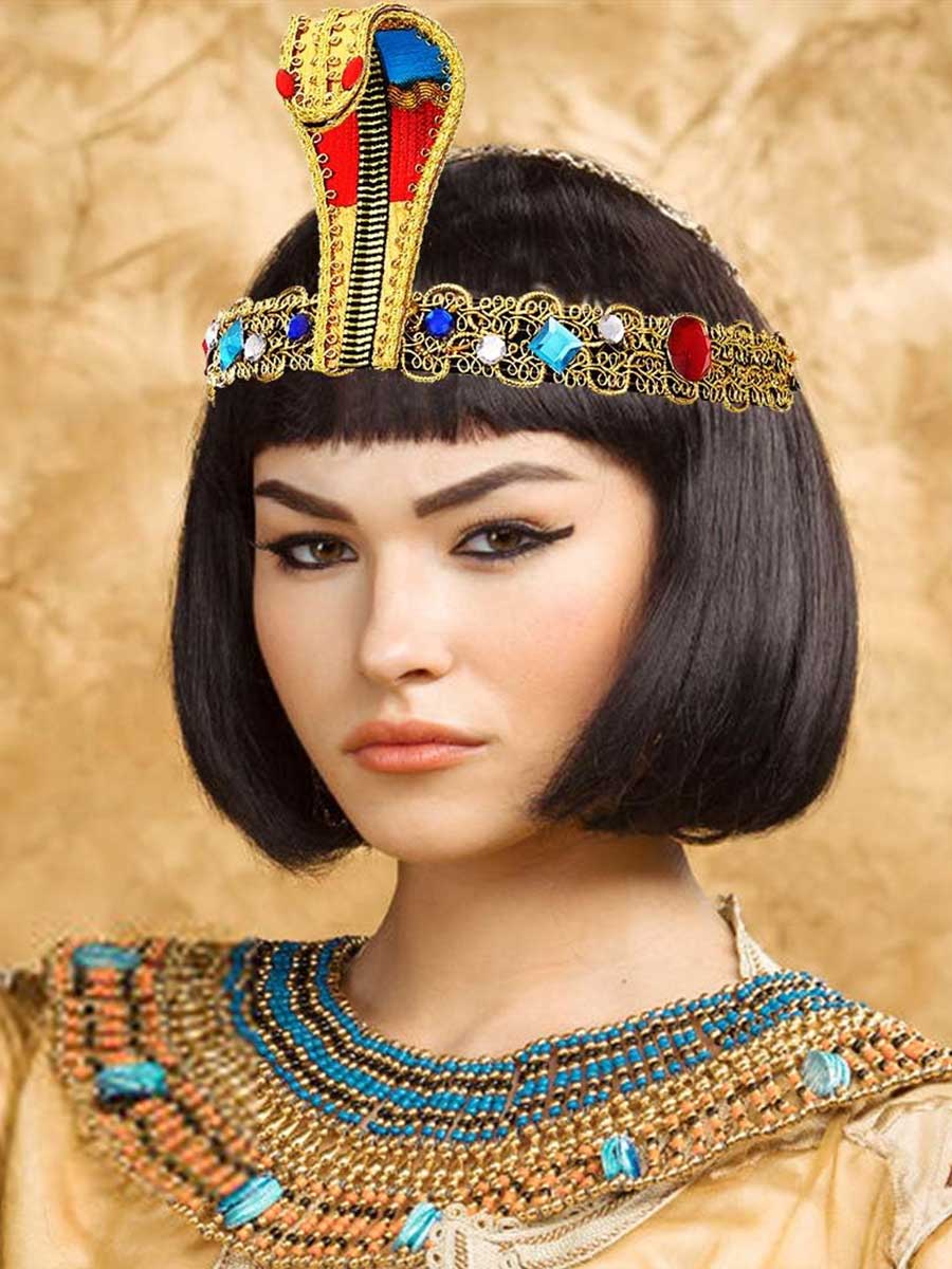 Cobra Decorated Egyptian Style Golden Headdress
