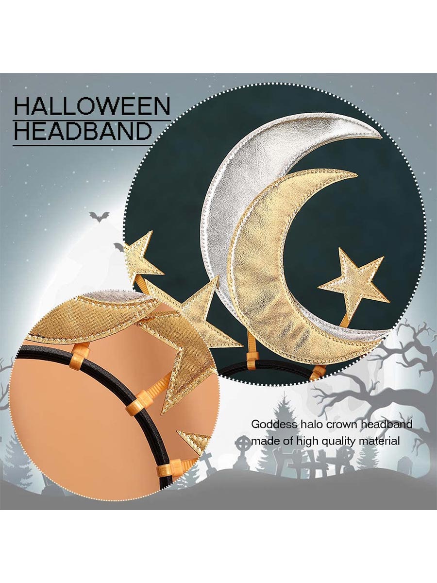 Reflective Star and Moon Halo Crown