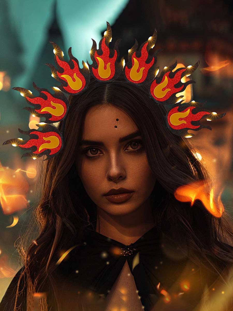 Women's LED Flame Headdress