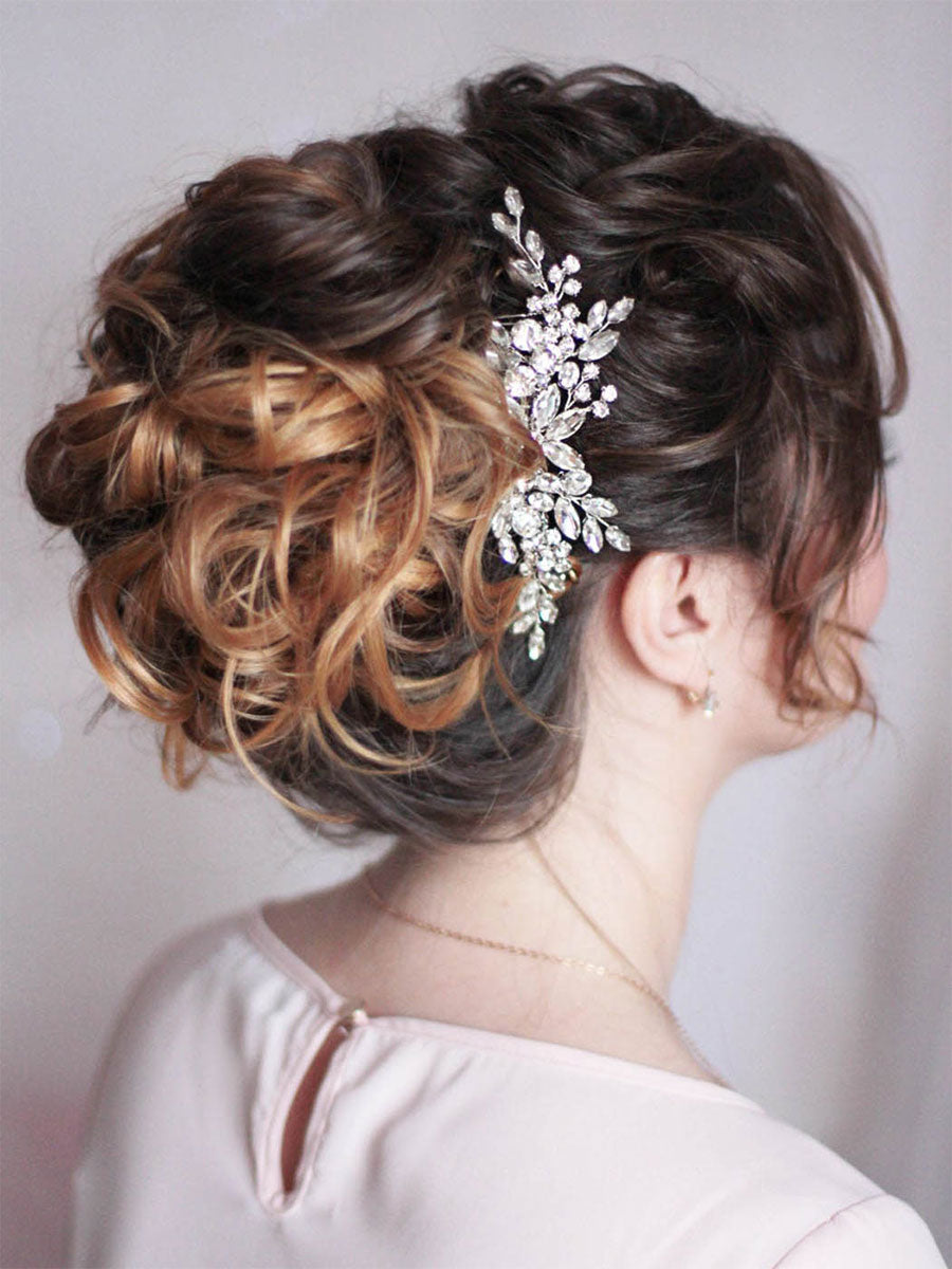 Sparkling Crystal Flower Wedding Hair Comb