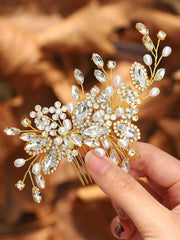 Pearl Crystal Silver Wedding Hair Comb