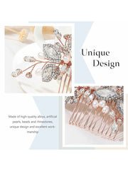 Pearl Crystal Silver Wedding Hair Comb