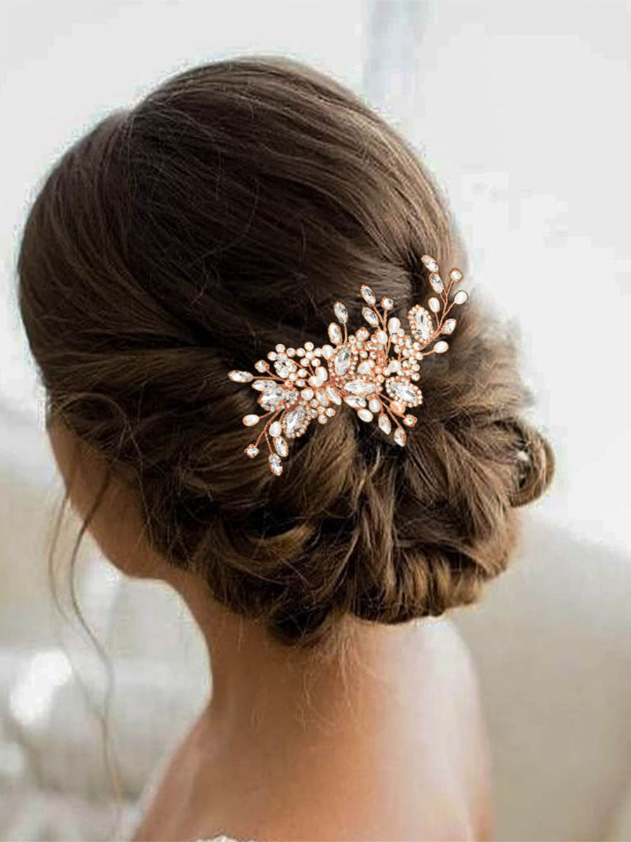 Pearl Crystal Silver Wedding Hair Comb