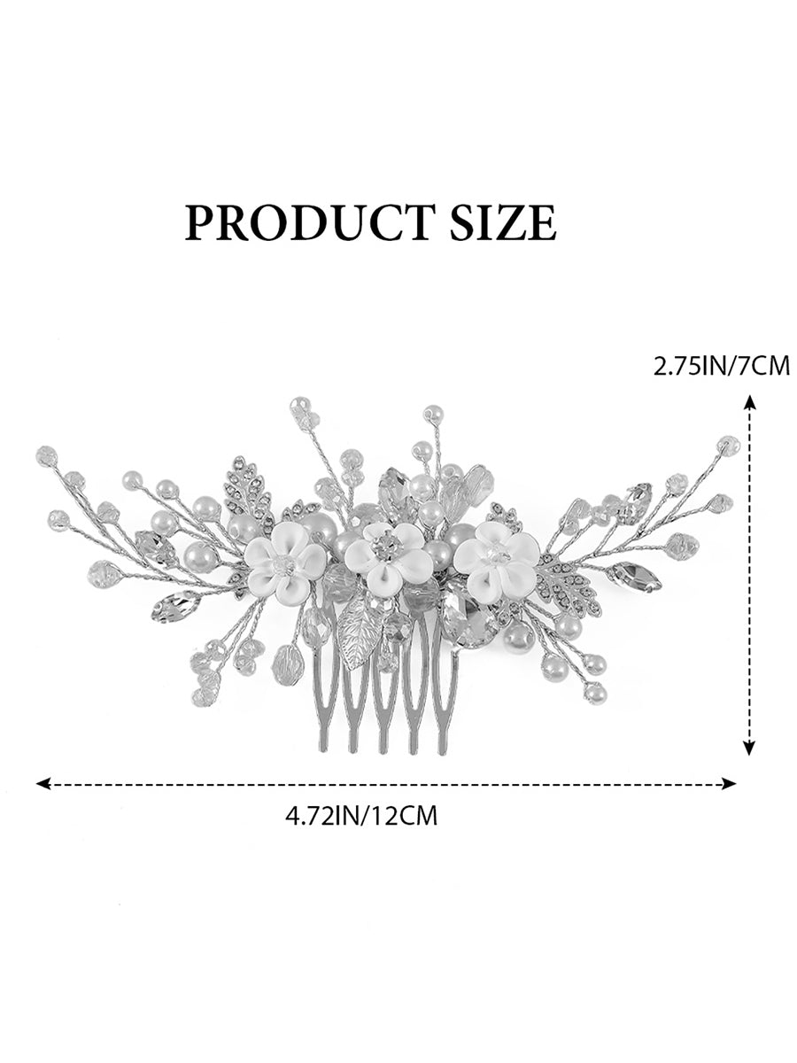 Pearl Flower Crystal Wedding Hair Comb